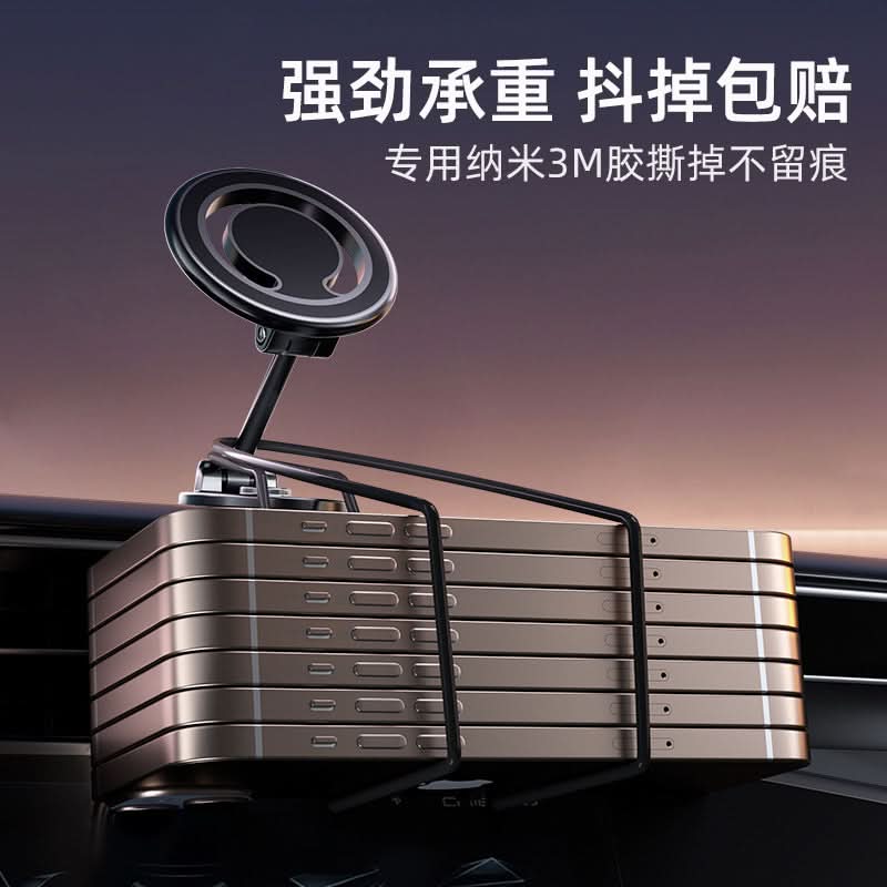 Magnetic Car Phone Holder – 360° Rotating Foldable Dashboard Mount