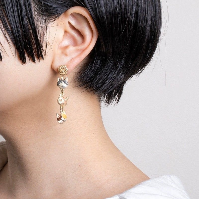 Cat Face Dangler Earrings – Cool Alloy Jewelry