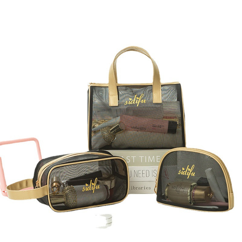 Mesh Toiletry Bag Set – Breathable Travel Makeup & Bath Storage Pouches (3-Piece)