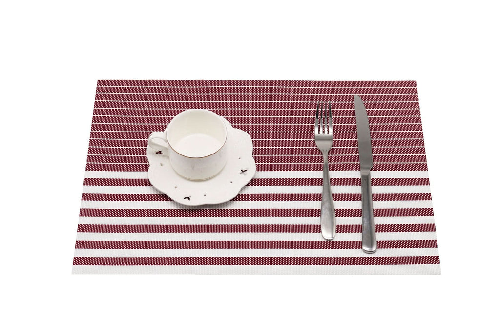 Striped PVC Placemats for Dining Table
