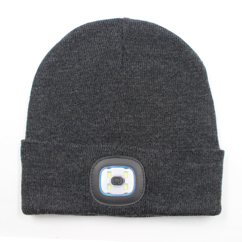 LED Beanie Hat – Rechargeable Knit Travel Hat with Light, Windproof & Warm