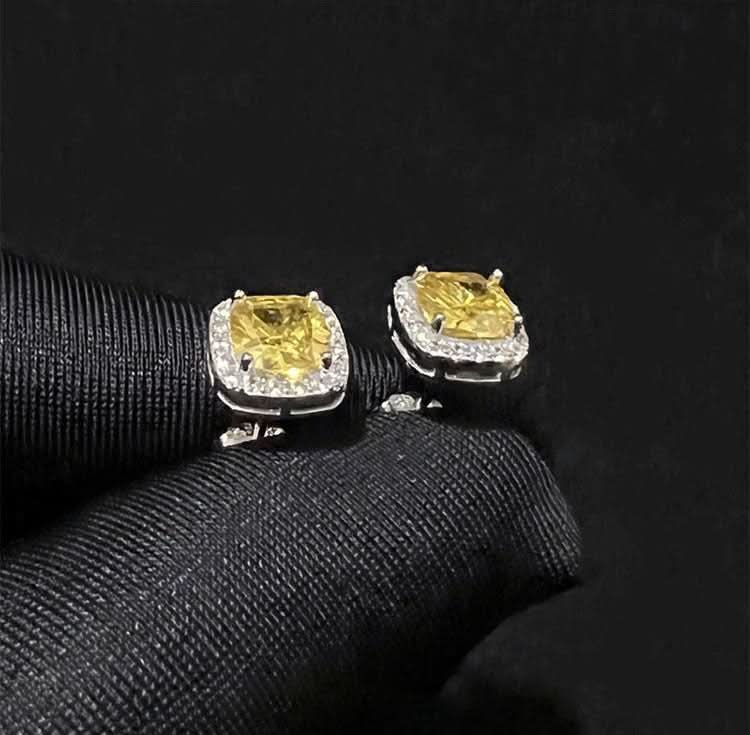 Men’s Trendy Zircon Earrings – Geometric Rock Studs