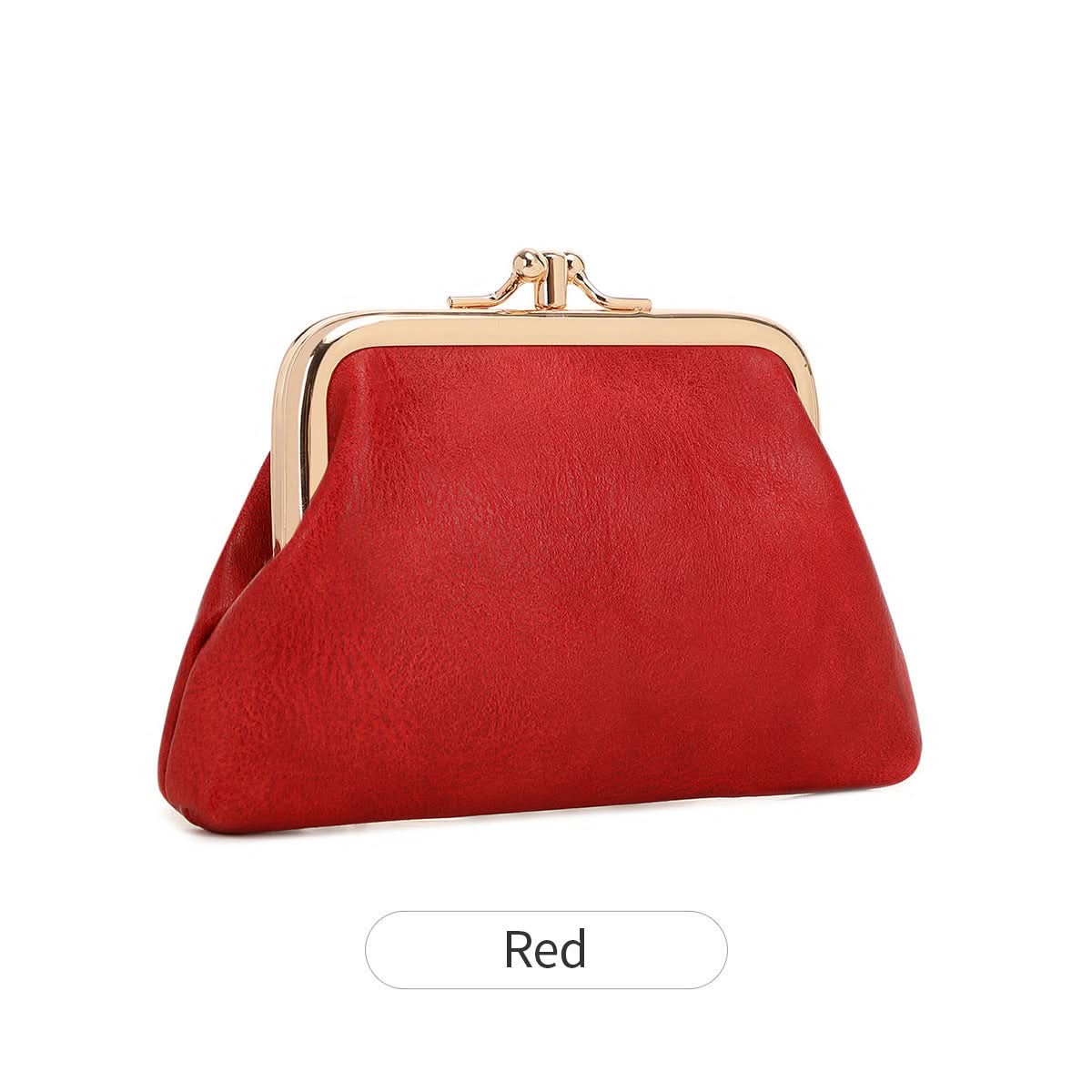 Women's PU Leather Coin Purse – Retro Clip Key Card Wallet