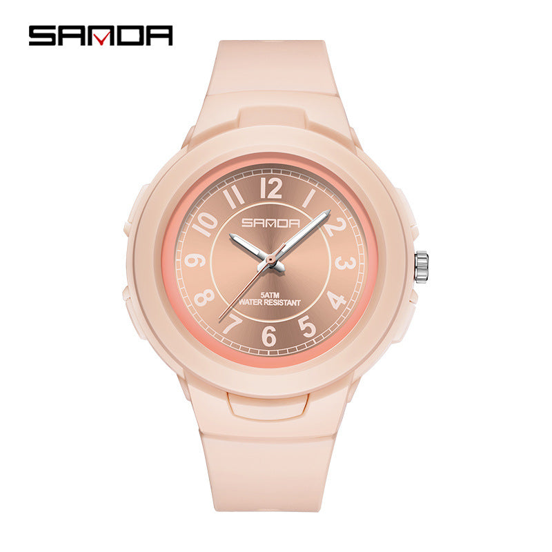 Sanda Waterproof Quartz Watch – Casual Unisex Outdoor Watch with 24-Hour Display
