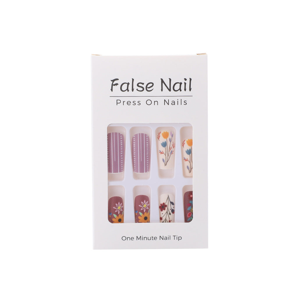 Matte Sunflower Press-On Nails – Colorful Medium Square Acrylic Set