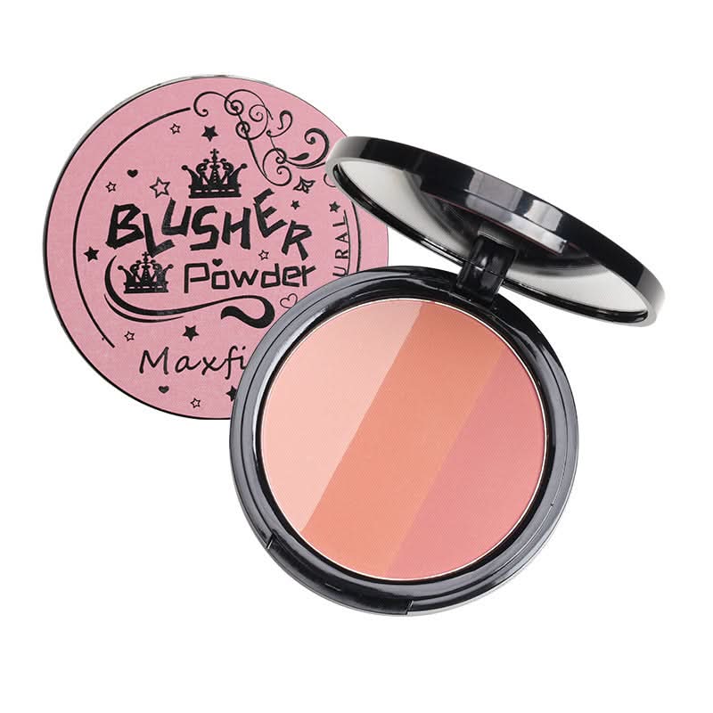 Maxfine Contour, Blush & Highlighter Palette – Matte & Shimmer, Natural Finish (Pack of 3)