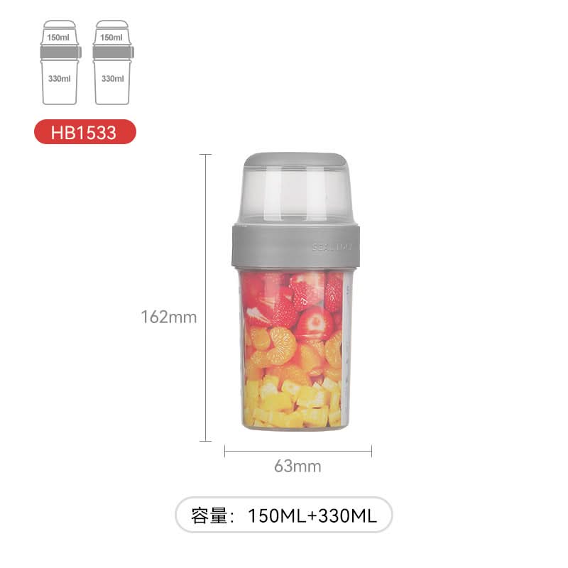 Microwave-Safe Double-Layer Salad & Oatmeal Cup – Container with Sealed Lid