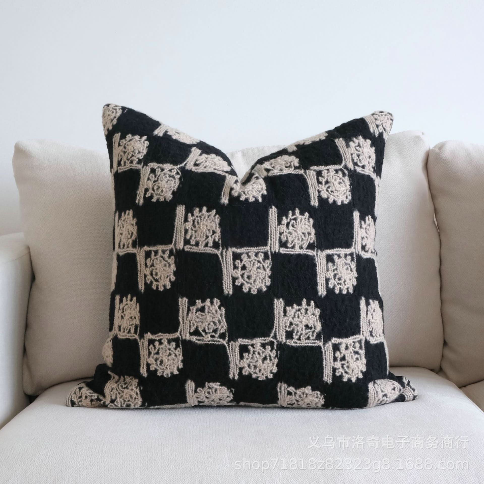 Light Luxury Embroidered Pillowcase - Decorative Living Room & Sofa
