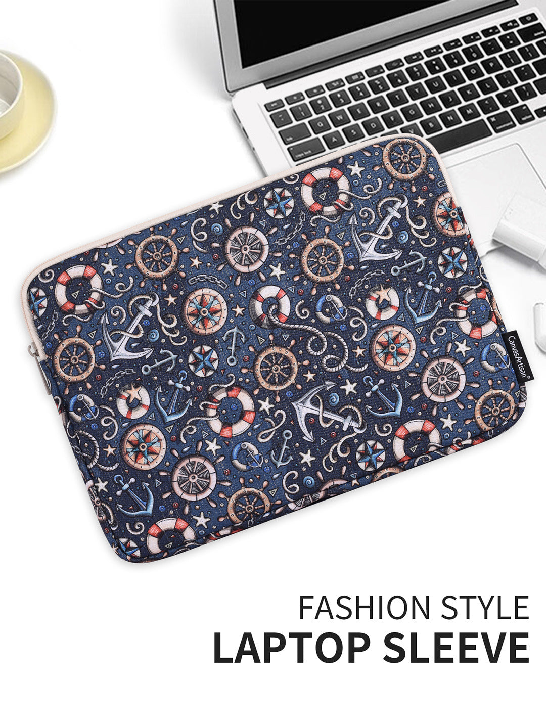 Nautical Laptop Sleeve – Waterproof & Shock-Resistant Case for Asus & More (11–15 Inch)
