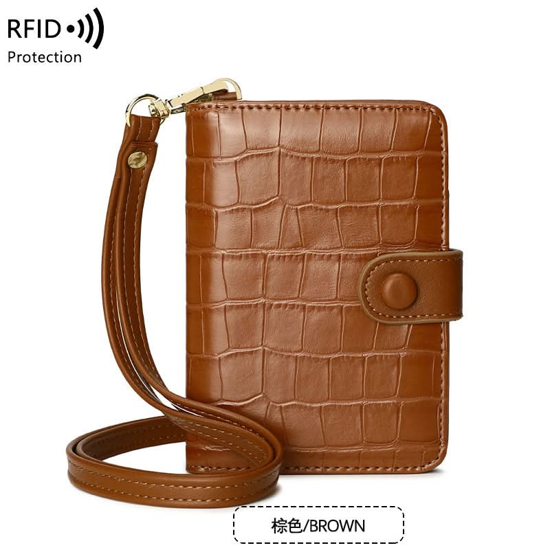 RFID Blocking Neck Passport Holder – Stone Pattern Wallet