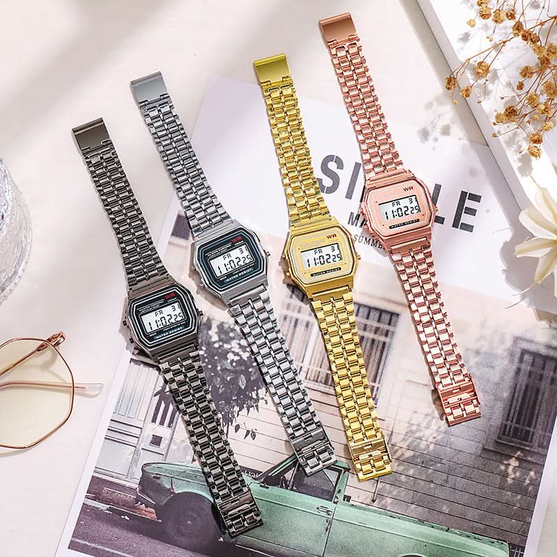 Stylish LED Electronic Watch with Steel Band