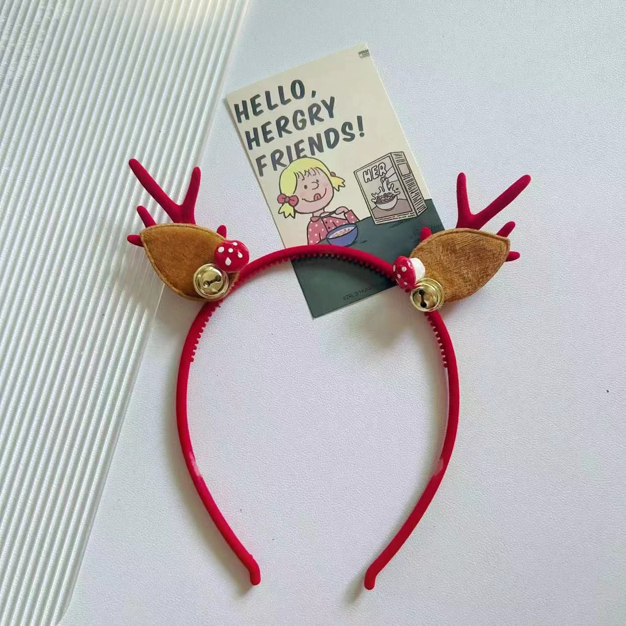Christmas Red Antler Headband for Kids & Adults