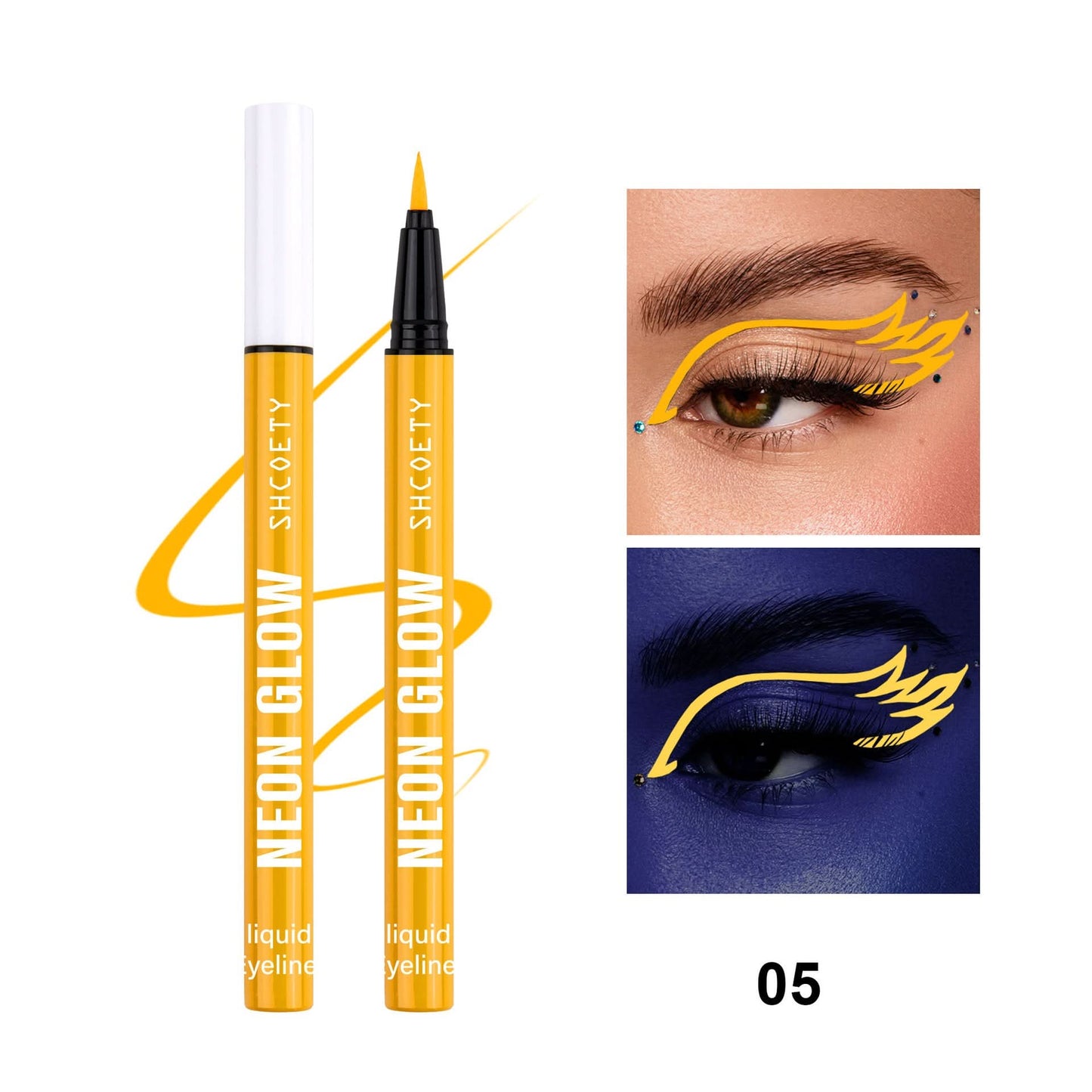 SHCOETY 8-Color Fluorescent Liquid Eyeliner – Glow-in-the-Dark, Waterproof