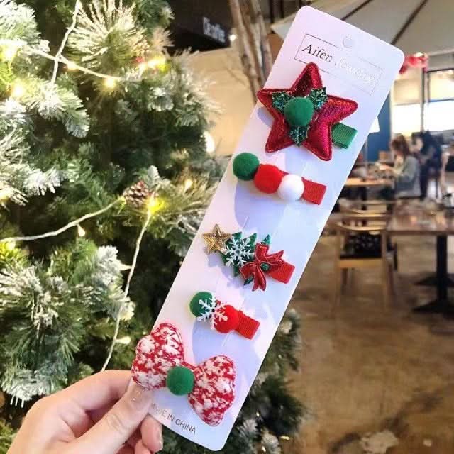 Christmas Santa Hairpins for Kids