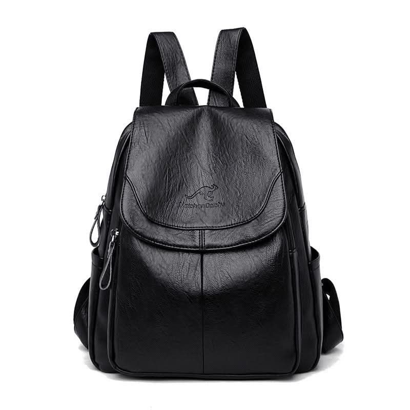 Women's Soft Leather Backpack – With Hidden Zipper Pockets