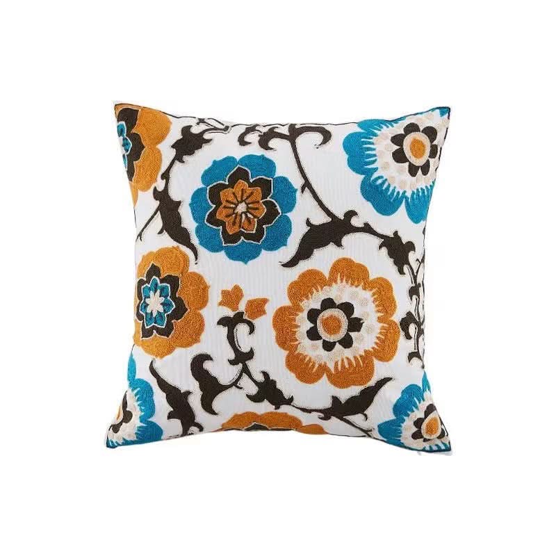 Pastoral Style Embroidered Flower Pillowcase