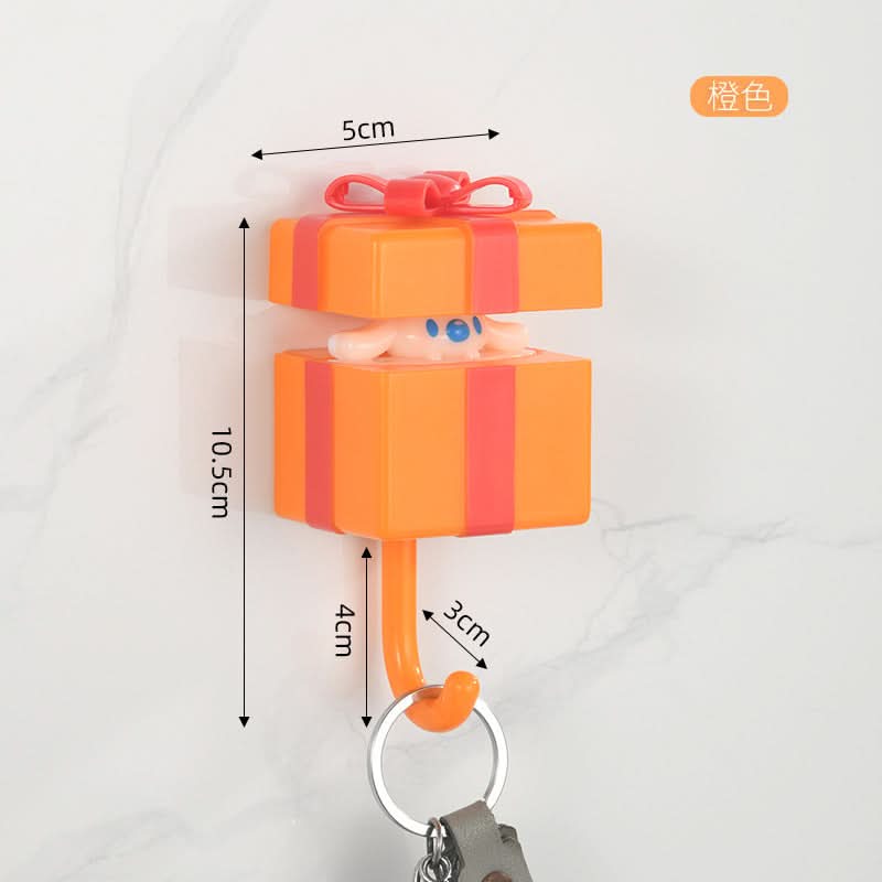 Cute Gift Box Key Hook – Punch-Free Adhesive Hook