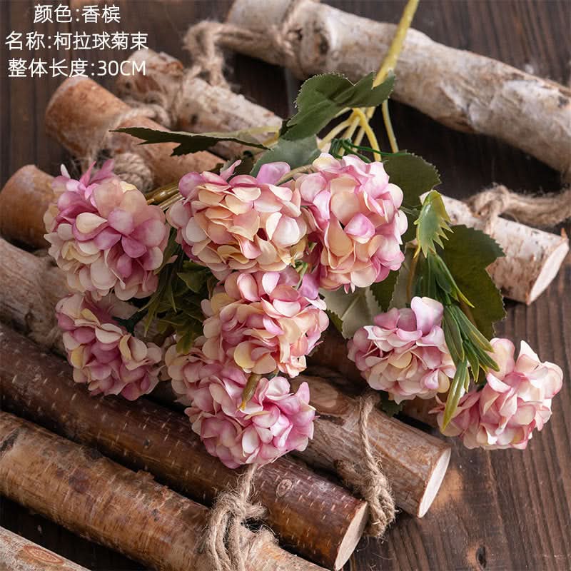 Set of 2 pcs. Ball Chrysanthemum Artificial Flower Bunch