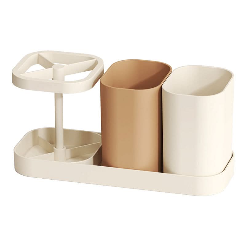 Wall-Mounted Toothbrush Holder with Mouthwash Cups -Punch-free
