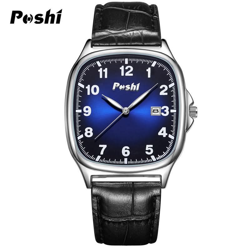 Men’s Retro Square Quartz Watch –  Luminous Display & Calendar