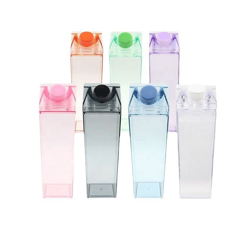 Transparent Square Milk Cup -Japanese Style Plastic Drink Cup