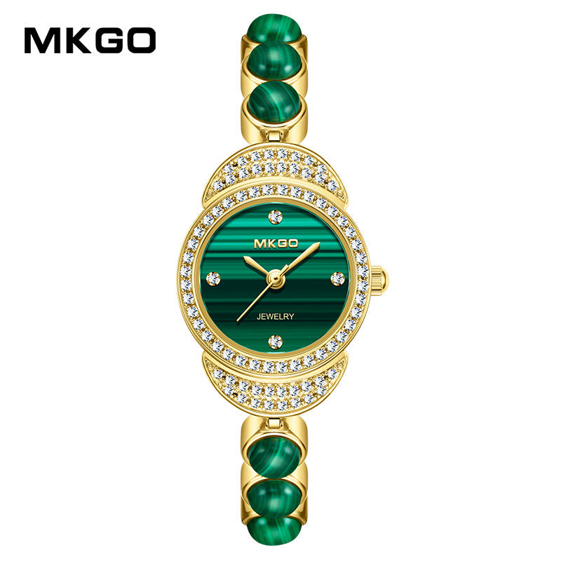 MKGO Women’s Quartz Watch – Classic Green Waterproof Fashion Bracelet Watch