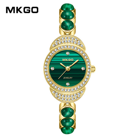 MKGO Women’s Quartz Watch – Classic Green Waterproof Fashion Bracelet Watch