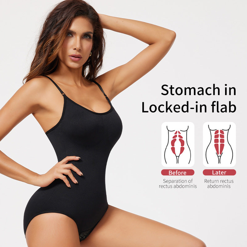 Women's Belly Tinting and Hip-lifting Shaping Sling Back Underwear with Chest Pad