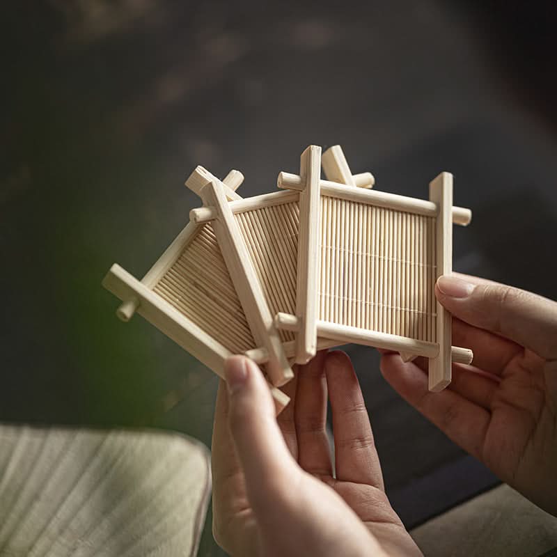 Retro Bamboo Cake Plate Dessert Display