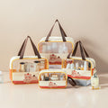 Transparent Toiletry Bag – Wet & Dry Separation PU Travel Cosmetic Organizer (Set of 4)