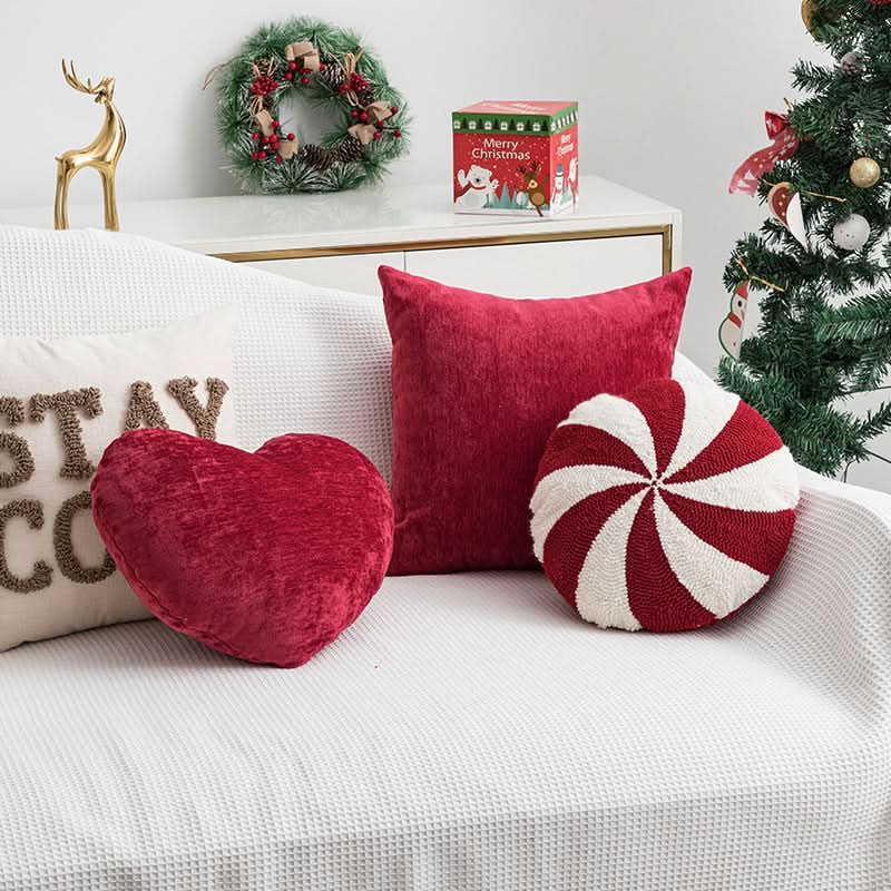 Christmas Red White Pillow Cover - 45x45cm