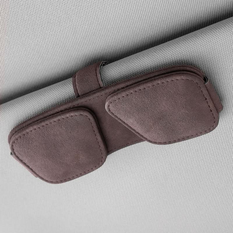 PU Leather Car Sun Visor Glasses Clip
