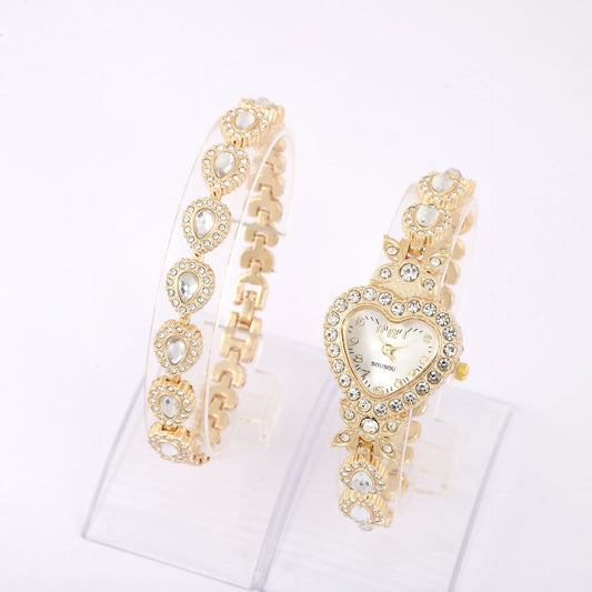 Luxury Heart-Shaped Diamond Bracelet Watch for Women