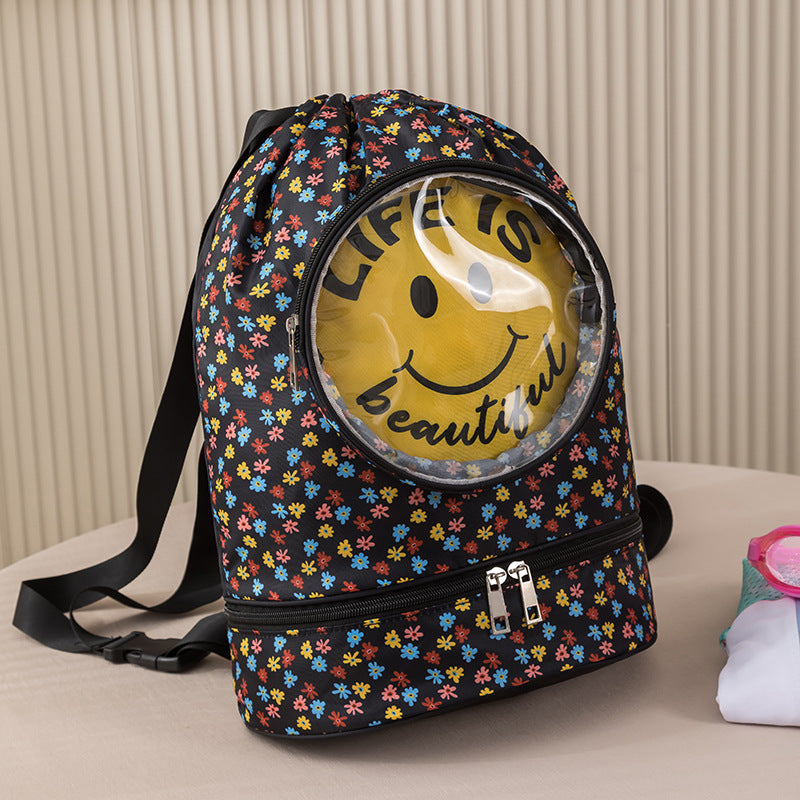 Cartoon Wet-Dry Separation School Bag – Large Capacity, Travel & Fitness Ready
