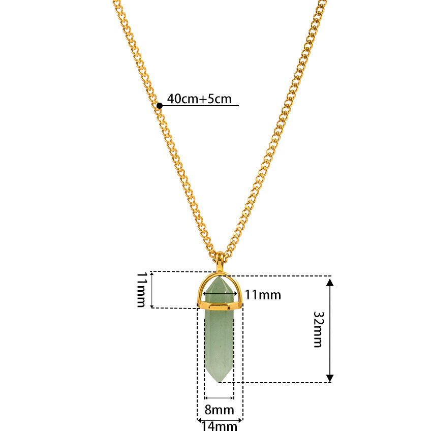 Crystal Point Gemstone Pendant Necklace – Mystic Glam Style Jewelry for Women