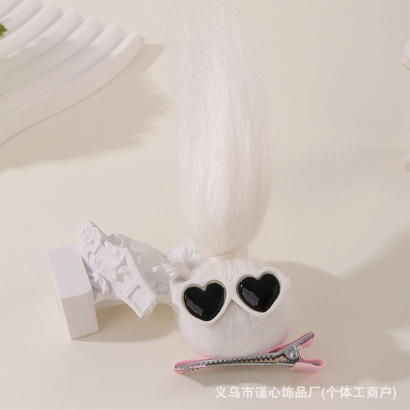 Plush Cute Doll Hair Clips – Handmade Dopamine Duckbill Clips for Girls (Pack of 8)