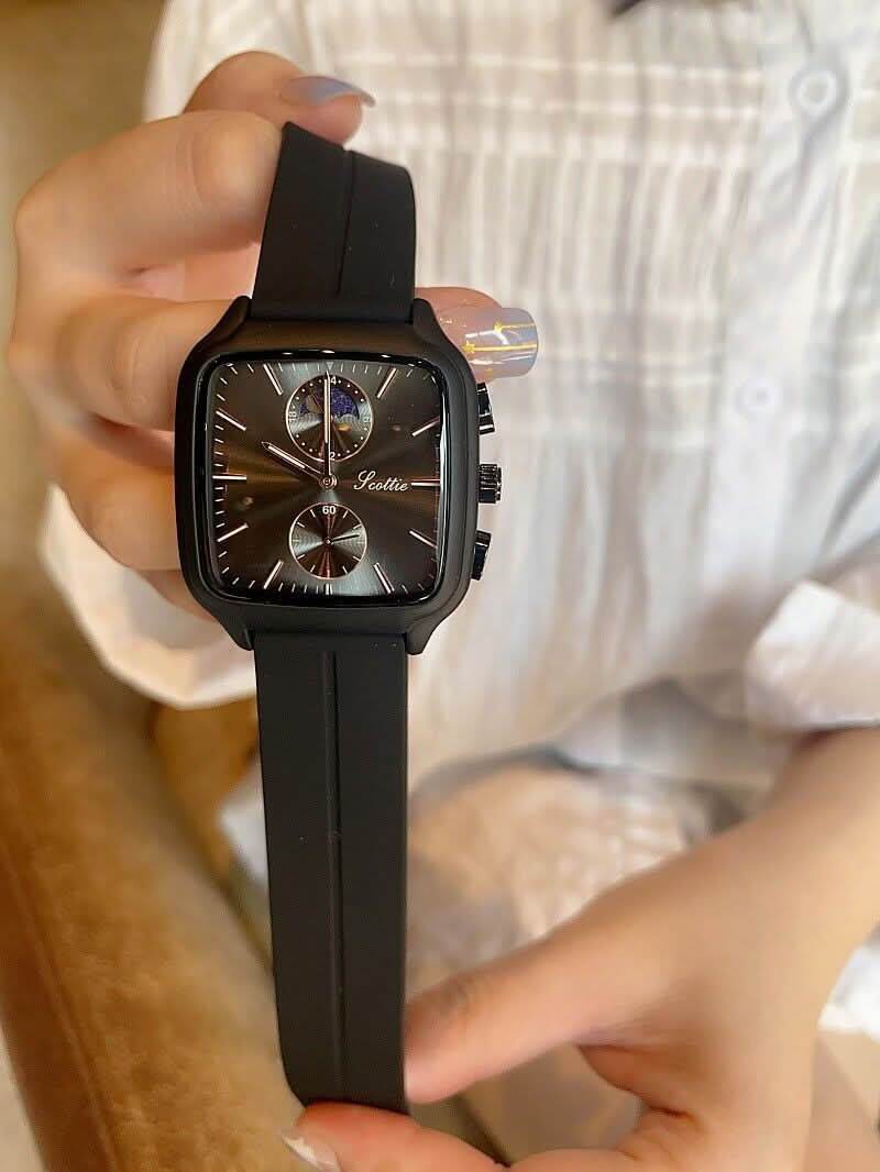 Shigaodi square silicone watch women's watch fashion trend high-end leisure sports Korean version ladies student watch