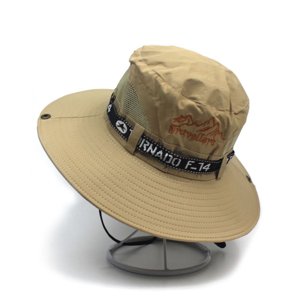 Mesh-Stitched Bucket Hat – Unisex Breathable Wide Brim Sun Hat
