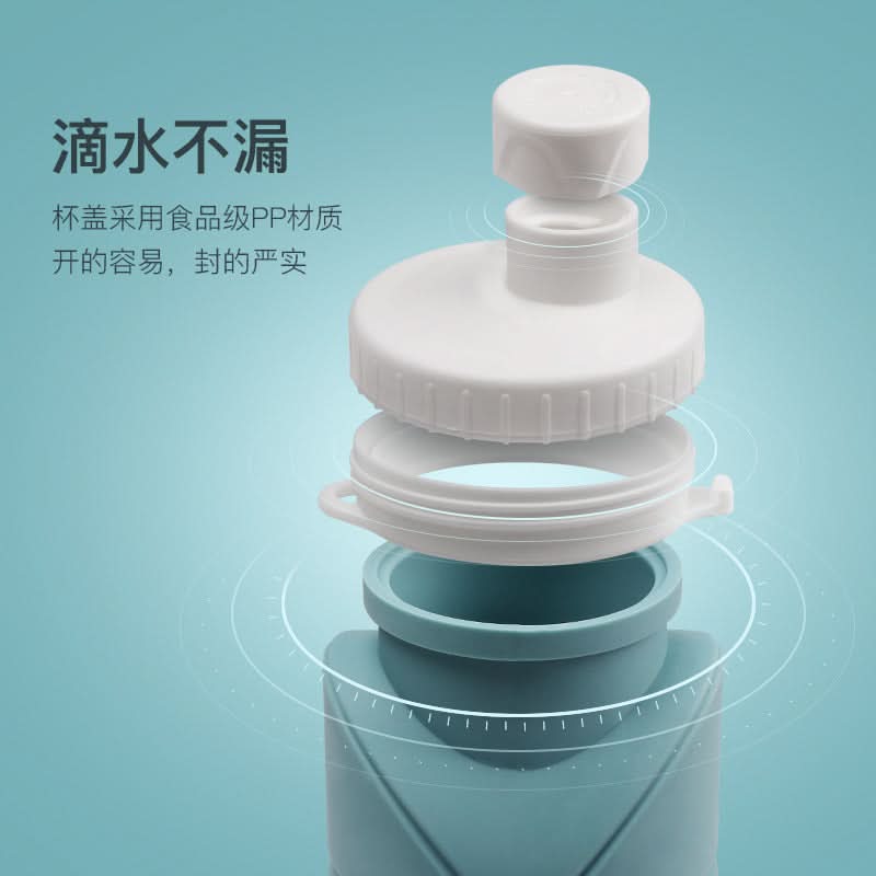 Foldable Silicone Water Bottle – Leakproof, Shatter-Resistant, 600ml