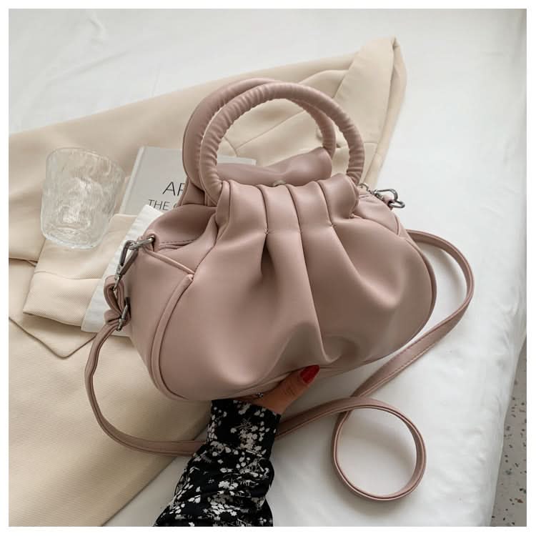 Retro Pleated Cloud Shoulder Bag for Women – Leather Handbag