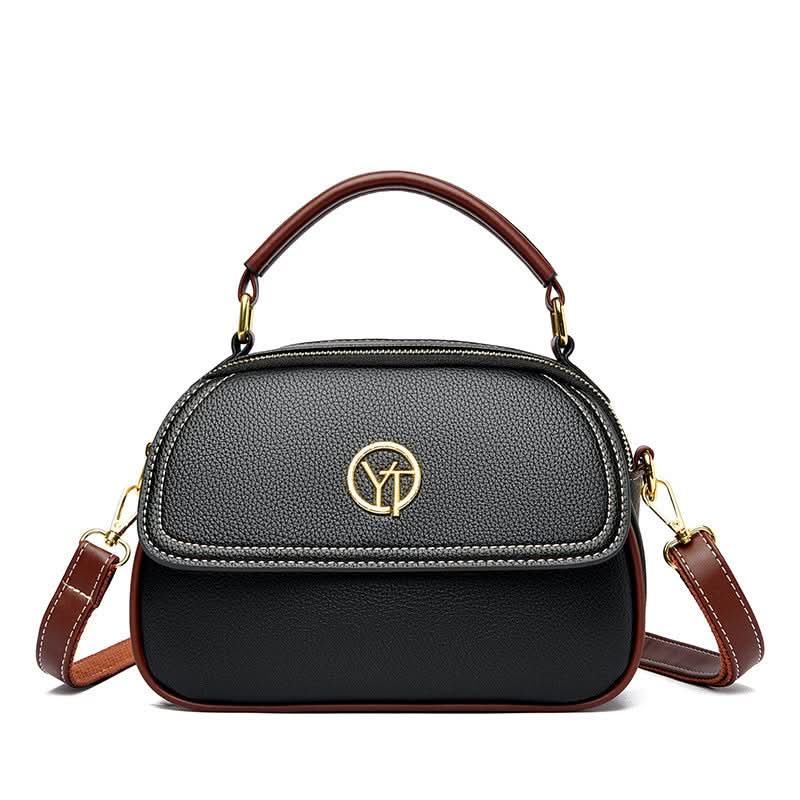 Women's Trendy Small Round Shoulder Bag with Multi-Compartment Design