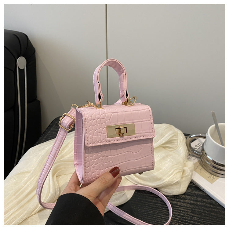 Classic Textured Small Handbag – PU Leather Shoulder Bag for Women