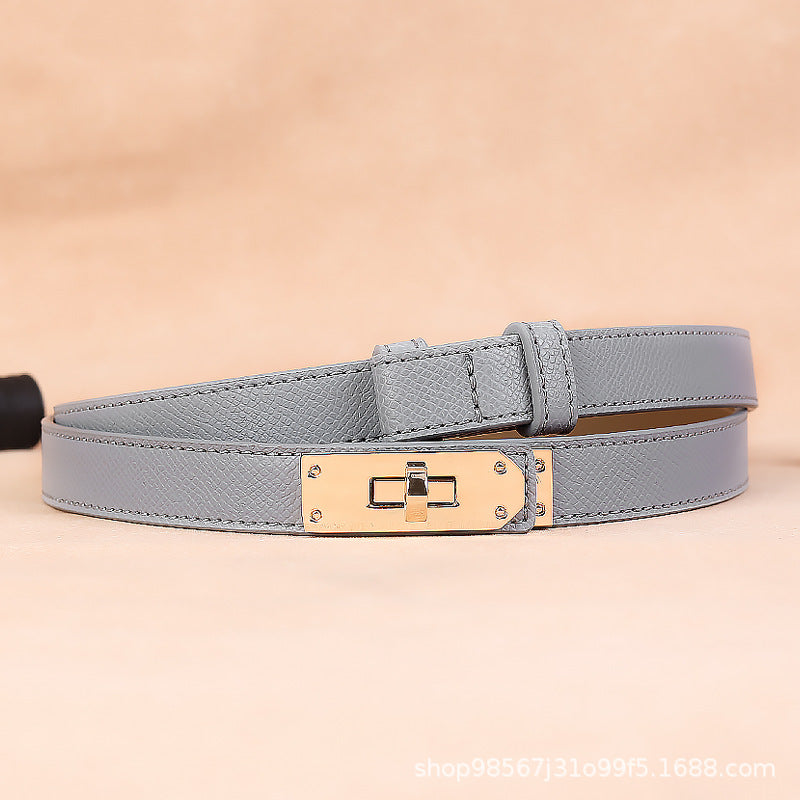 Women's Leather Waist Belt – Snap Button Fashion Dress Accessory