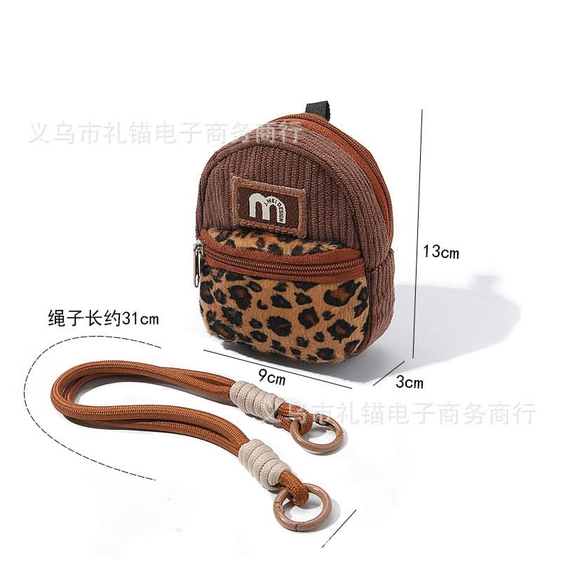 Mini Coin Purse Keychain – Leopard Print Card Holder