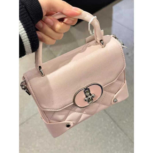 Pink Small Box Bag with Chain Strap