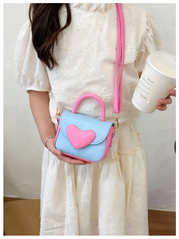Women's PU Shoulder Bag with Heart Design