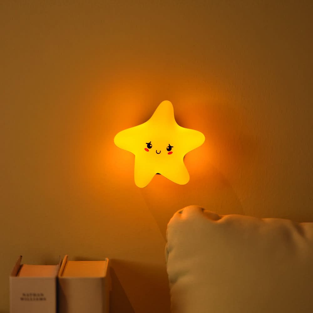 Cartoon Cloud & Moon Magnetic Night Light – Silicone Wall Lamp for Kid's Bedroom