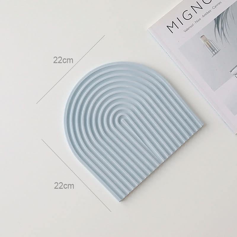 Nordic 3D Plaster Round Tray - Wave Pattern, Photo Props & Decoration
