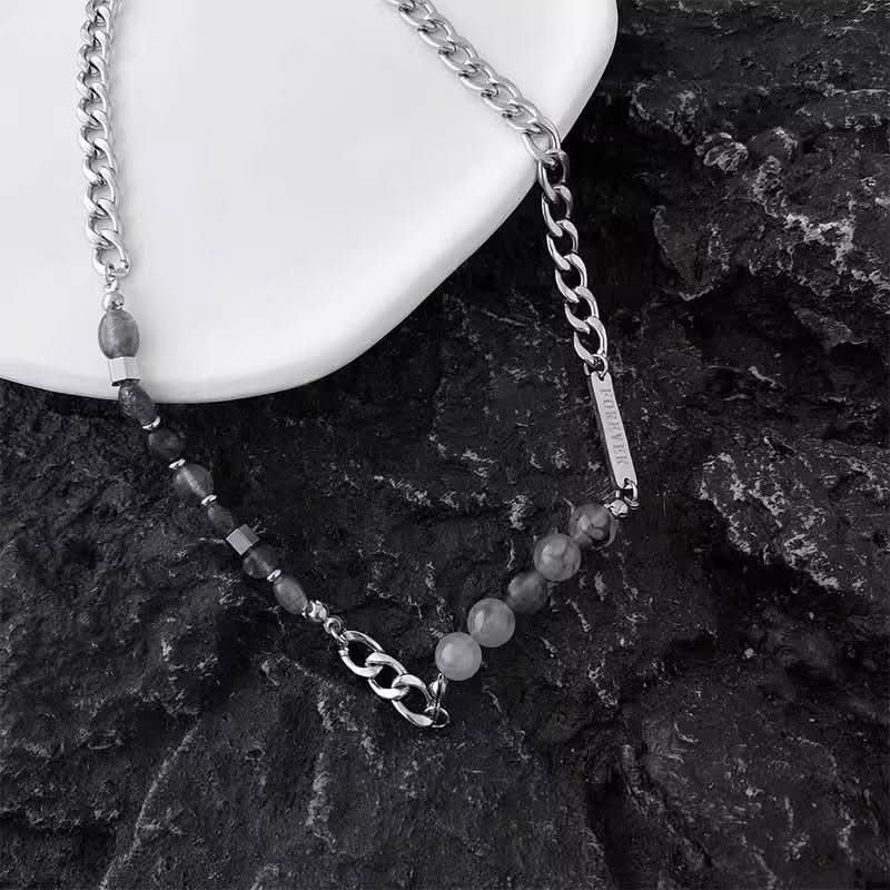 Men’s Ice Crack Stone Necklace – Fashion Jewelry