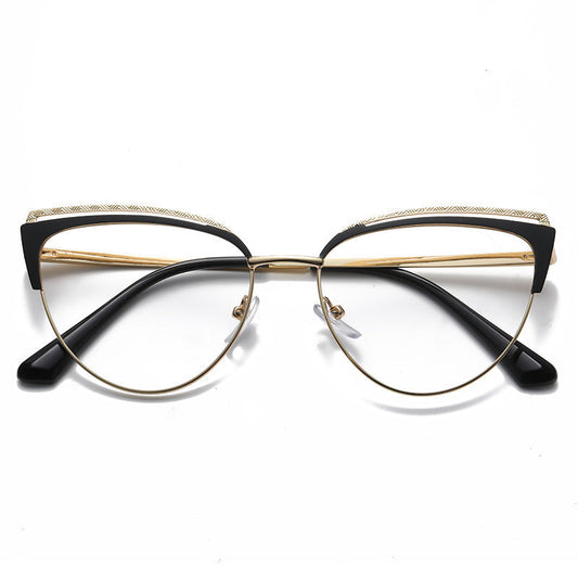 Korean Cat Eye Anti-Blue Light Glasses for Women – Full Frame Metal Eyewear